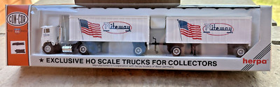 Con-Cor Tractor 27 Foot Twin Trailers Rite-Way 0004-001026 Boxed NOS HO Scale