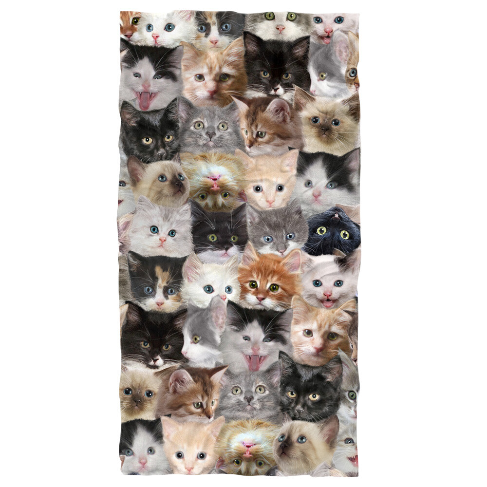 Colorful Kittens Beach Towel 30x60 Inches for Summer Fun