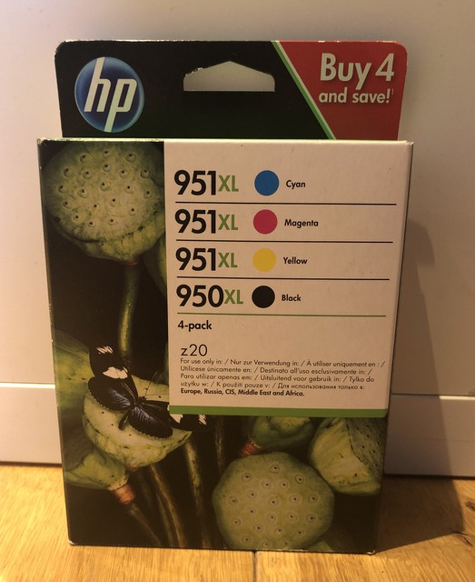 HP C2P43AE 950XL Black and 951XL Cyan Magenta Yellow Ink Cartridges for