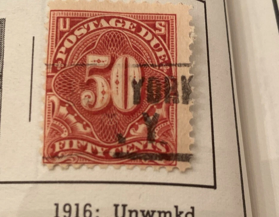 U.S. #J58 1914 50c Postage Due Stamp, Used, Excellent Condition - Image 2 of 2
