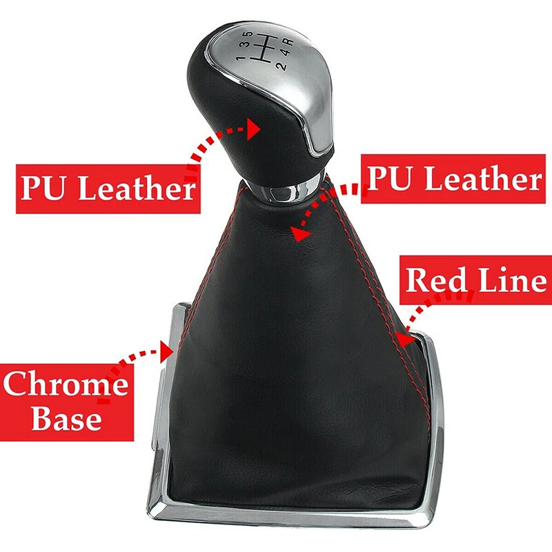 Bota gaitor perilla de cambio de marchas de 5 velocidades apta para Ford Focus 2005-2012 MK2 2005-08 Foto 3 de 4