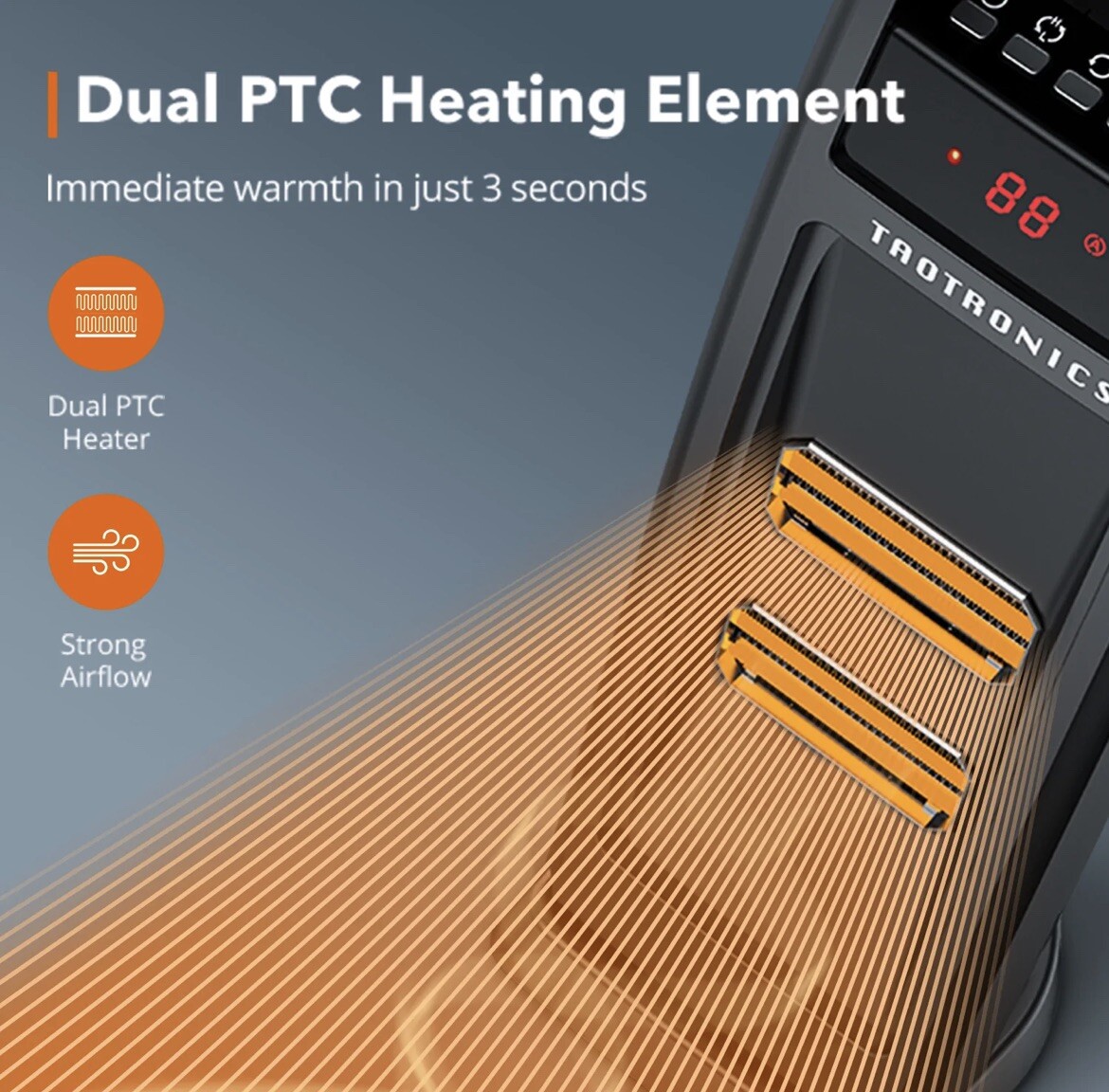 TaoTronics TT-HE008 1500W 24u0026#034; Oscillating Portable Space Heater Remote  Control | eBay