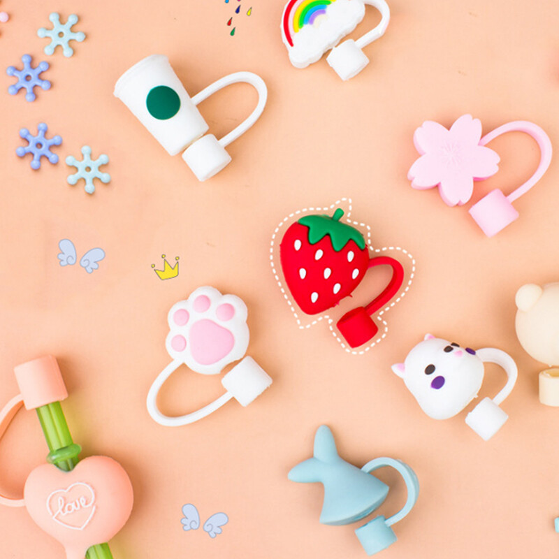 Straw Cover Silicone Reusable Drinking Dust Plug Airtight Cap Tips