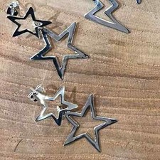 Sterling Silver Double Celestial Star Earrings