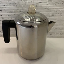 Vintage Copco 8 Cup Percolator Coffee Pot Stovetop Stainless Steel Tested Clean!