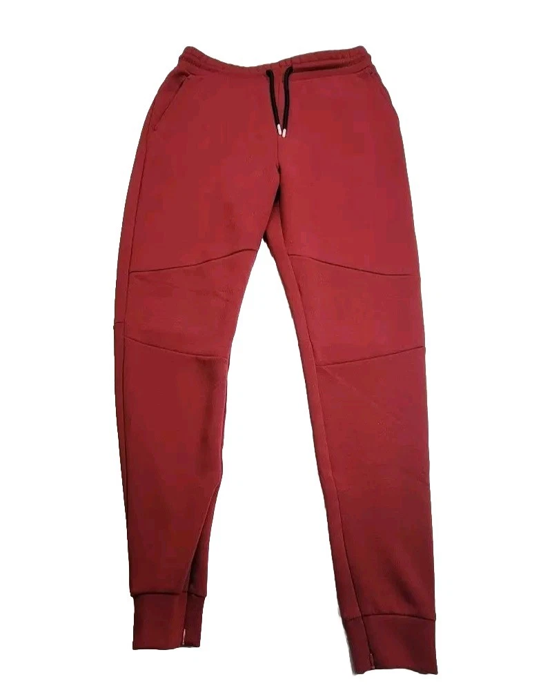Zyia Men's Sz M Jogger Golf Activewear Athleisure Burgundy Zip Ankle Pants