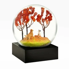 Autumn Pals Joyful Dogs Snow Globe by CoolSnowGlobes - Fall Season Home Décor