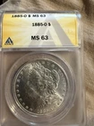 1885 O Morgan Silver Dollar, ANACS MS60 - New Orleans Mint