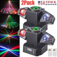 2PCS Laser Light RGBW LED Moving Head Disco Stage Lighting Beam DMX512 Party DJ