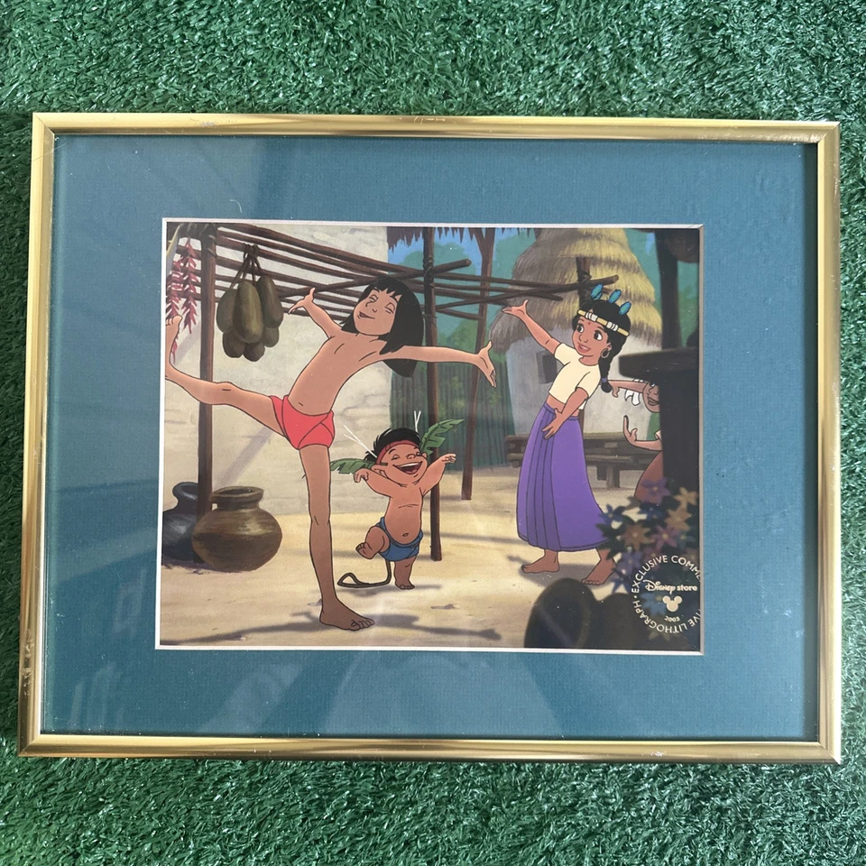 Vintage Disney Framed Lithograph Photo Prints 90s Peter Pan The Jungle Book Lion - Image 4 of 4