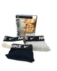 Nike MEN'S BOXERS UNDERWEAR 3 PACK, WHITE/GREY/BLACK, SIZE LARGE 