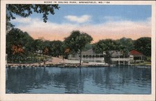 Springfield, Missouri MO Scene Doling Park Linen Original Vintage Postcard