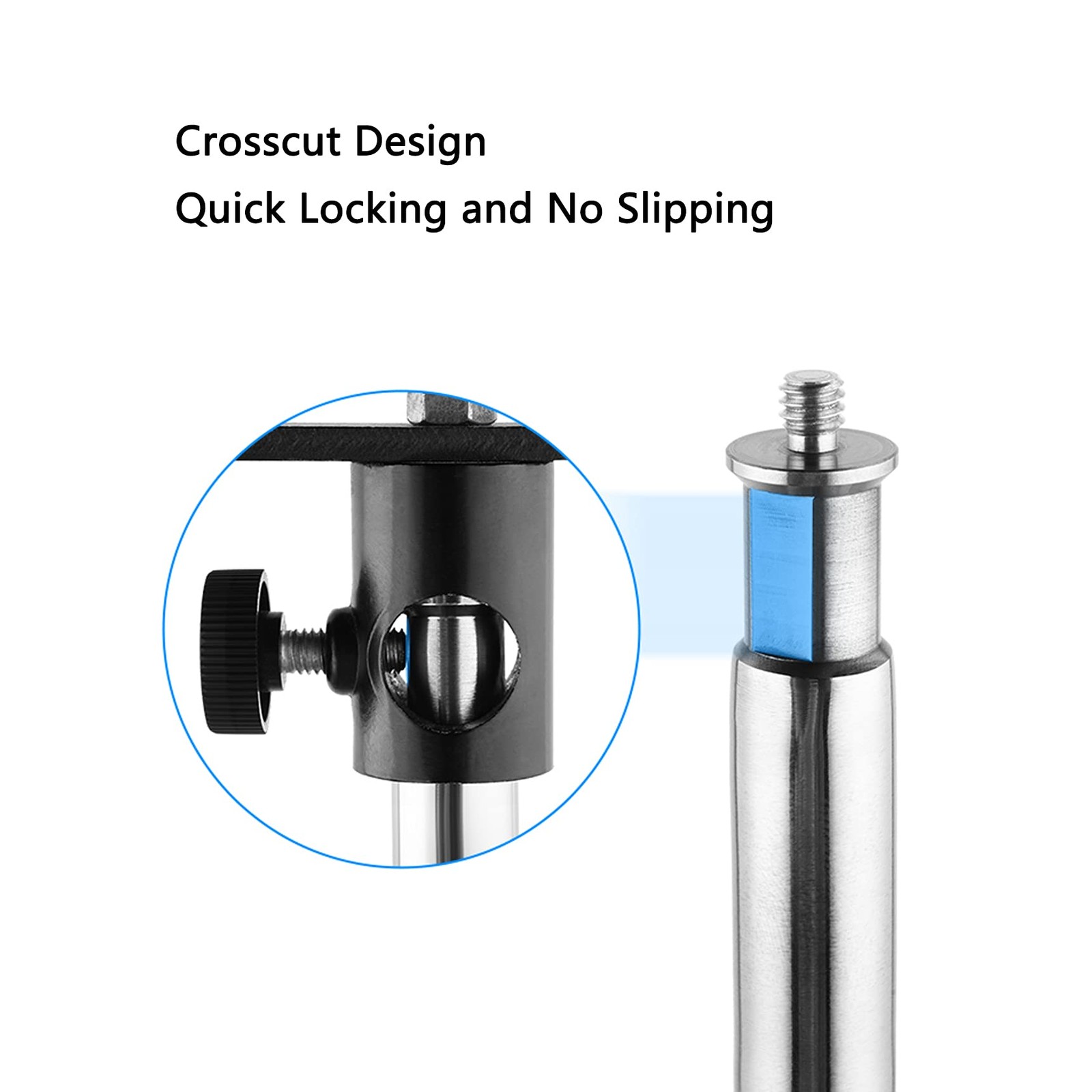 49 inch Extension Grip Crossbar Arm with 1/4" & 3/8" Screw Thread for C-Stand...