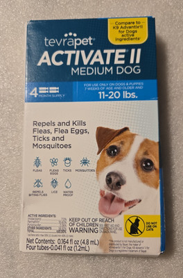 Tevrapet Activate II Flea & Tick Prevention for Medium Dogs 11-20 lbs 4 Doses