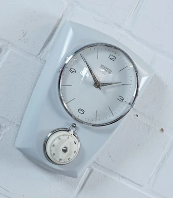 Remington Lektro - Kling Porzellan Küchenuhr Wanduhr elektromech. mit Eieruhr - Bild 1 von 4