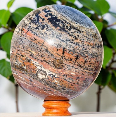 Riesige 230 mm natürliche Sonora dendritische Rhyolith Kristall Heilstein Kugel