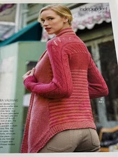 Multi Directional Cardigan Knitting Pattern XS-XXL Magazine Pages