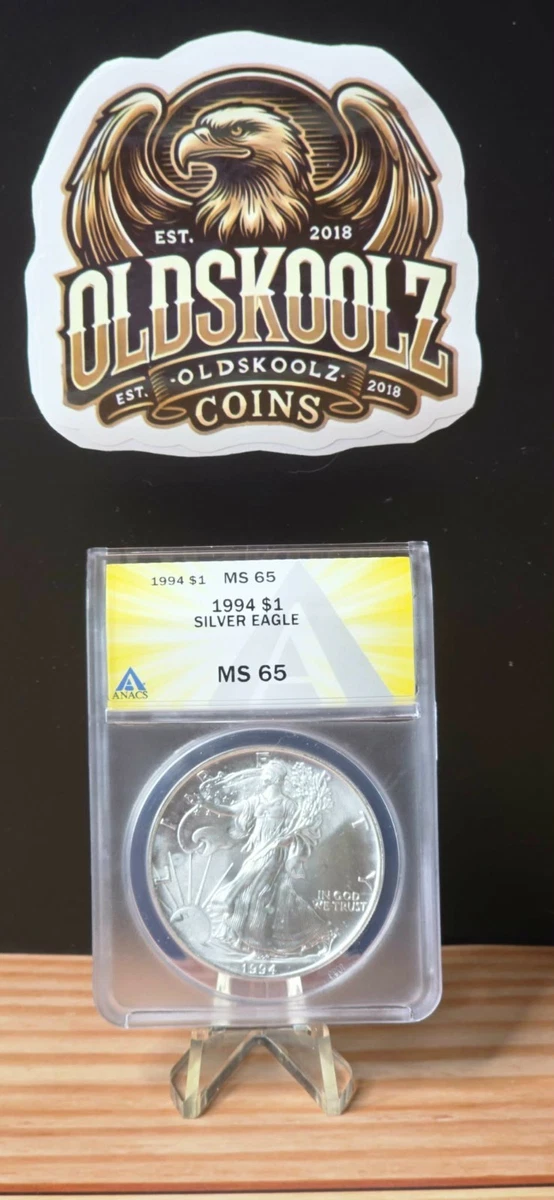 American Eagle ANACS Grade MS 65 Silver Bullion Coins for sale | eBay