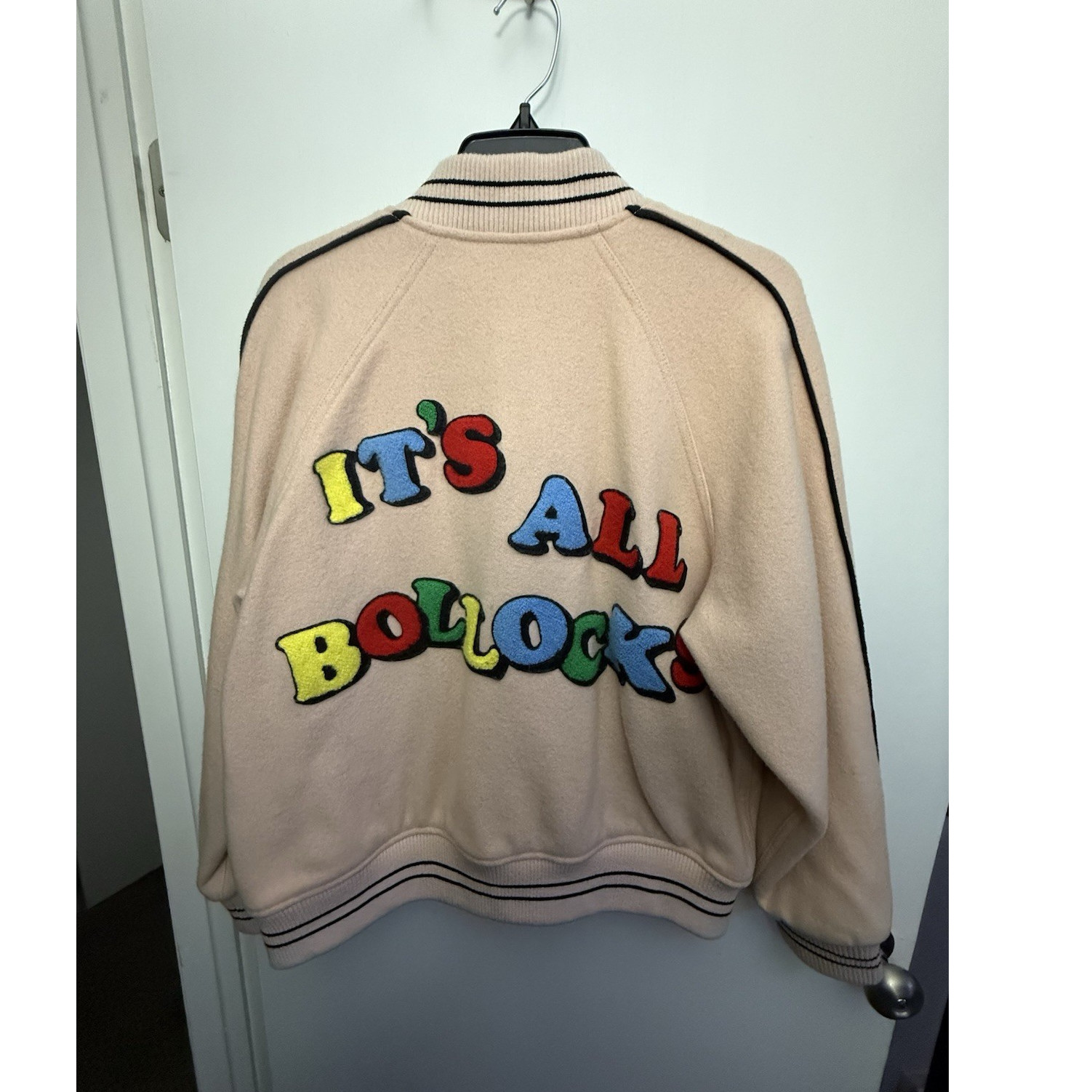 Supreme Jamie Reid It’s All Bollocks Varsity Jacket dusty pink Medium Size