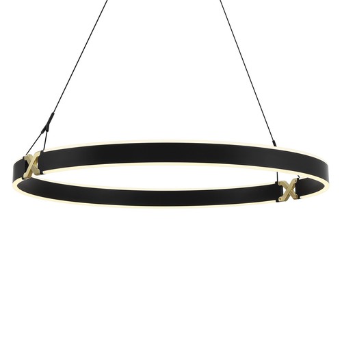 George Kovacs P5406-689-L Recovery X LED Pendant Light -Coal and Satin Brass