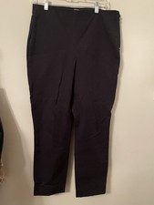 EVERLANE Elastic Waist Pull On Pants Women 12 Black Side Zipper Minimalist