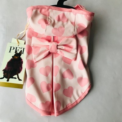 Dog Rachel Zoe Dog Rain Coat Heart Pink Size : XS