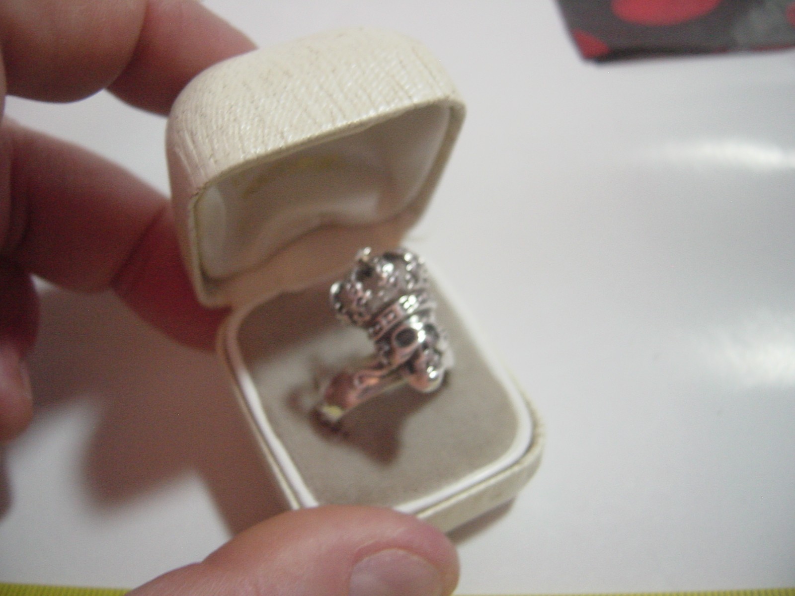 HEAVY SOLID SILVER RING-"DESIGNER-DAISY"-SKULL WI… - image 13