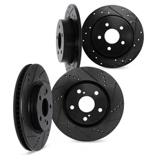 DFC Brake Rotors - Drilled and Slotted - Black fits 2017-2021 Subaru Impreza  DF