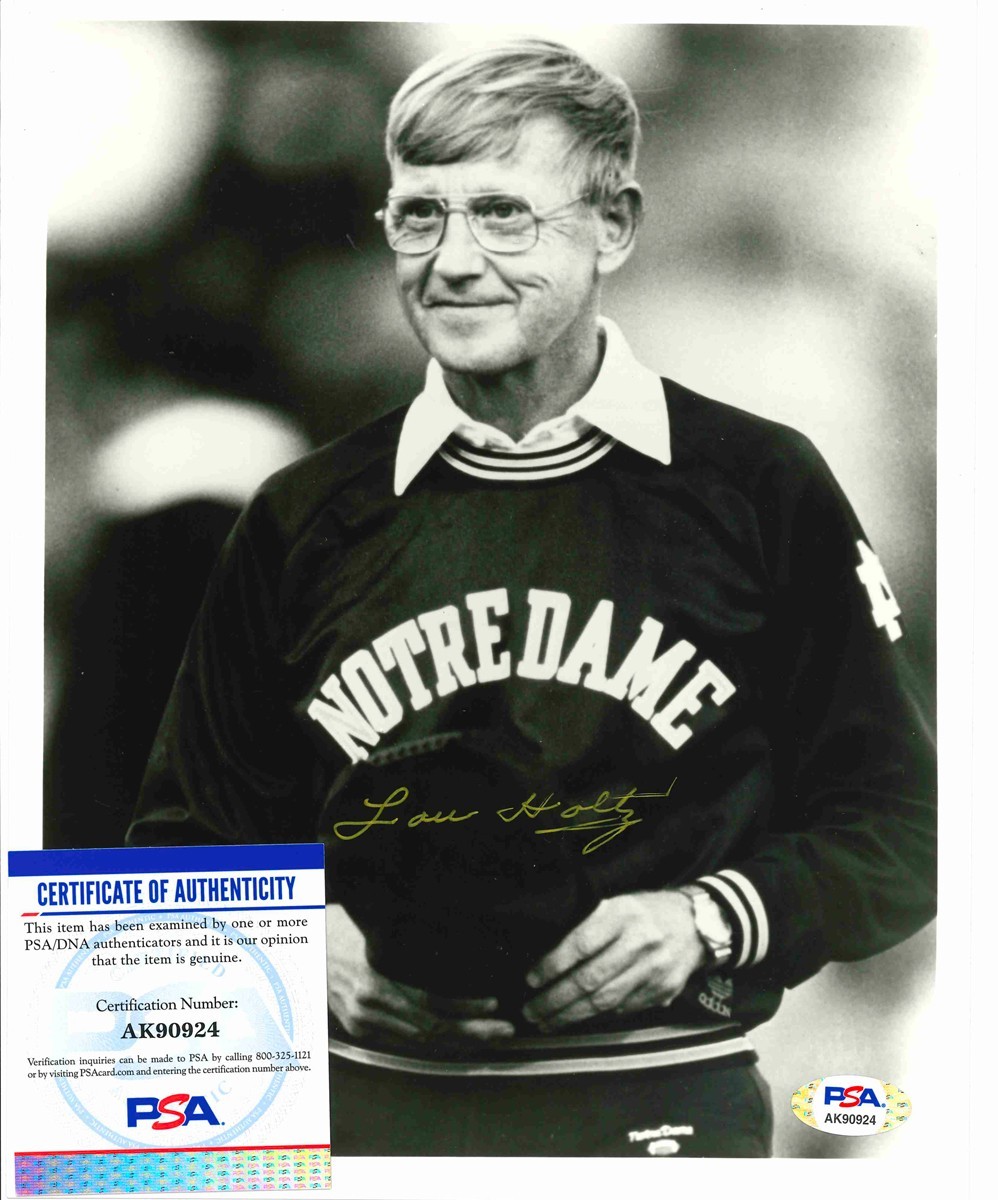 Lou Holtz Autographed Signed Notre Dame Fighting Irish Notre Dame Auto 8x10 Photograph, PSA/DNA 