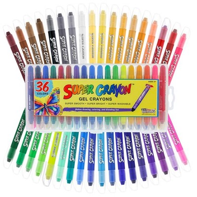Art Supply Jumbo Twistable Crayons Set of 36 Colors - Silky Gel Twistable W