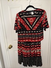 Vintage Carole Little Midi Skirt Crop Top Set Size 4 Eclectic Boho Artsy Western