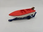 Lesney Matchbox Sports Boat And Trailer No 48 Red White Blue Trailer England