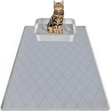 Cat Mat for Litter Box, Large 35" X 22" Cat Litter Mat, Indoor Waterproof Sil...