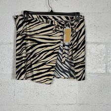 Michael Kors Women's Zebra-Print Pareo Cover-up - Black/Gold/Cream XS-S 90