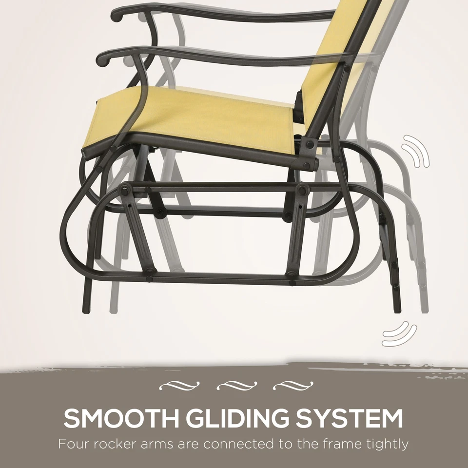 3-Piece Outdoor Gliders Set Bistro Set with Steel Frame Foto 4 de 4