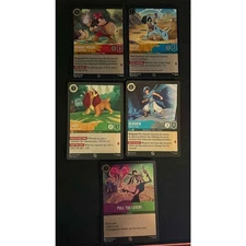 Lorcana Reign of Jafar Minnie Lady Patch Aladdin Set of 5 Promo Card Foils NM/M