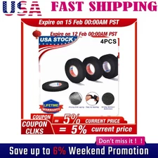 4 pcs Cloth Tape Wire Electrical Wiring Harness Car Auto SUV Truck 19mm*15m