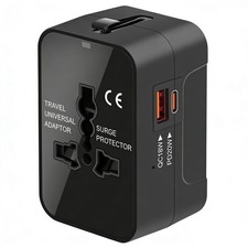 Universal Travel Adapter Worldwide, GaN Fast Charging with PD 3.0 USB-C  USB...