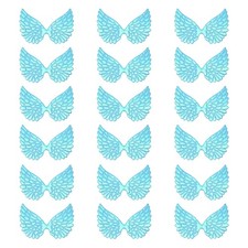18Pcs Angel Wings for Crafts, Blue Wings Angel Wings 3.4 Inch