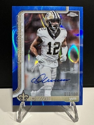 2025 Topps Chrome Chris Olave Blue Lava Refractor Auto 12/150 🔥 Jersey Match