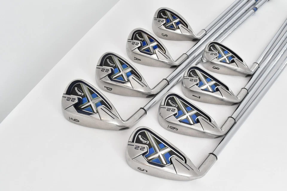 Lefty 8pcs Callaway X-22 Irons Set 5-6-7-8-9-P-A-S PW AW SW Stiff LH Golf Clubs - Image 3 of 4