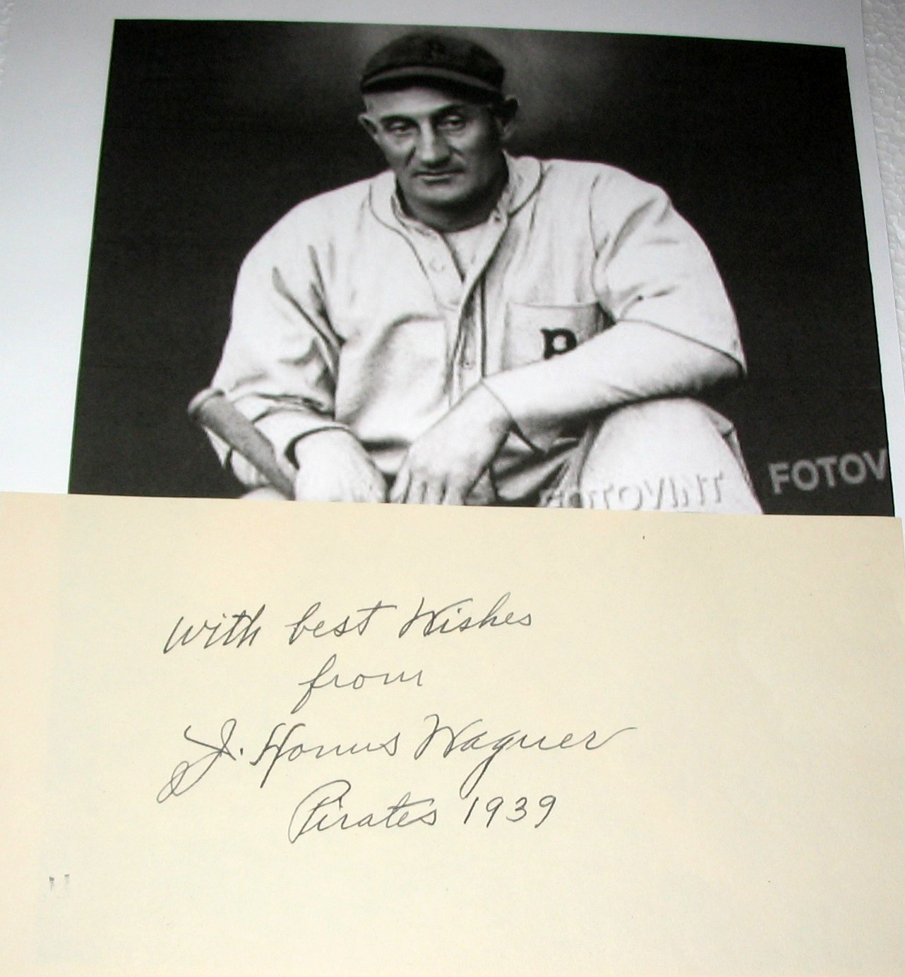 One Page 4 Photo Inscriptions Honus Wagner Signed Cut Album Page Personal Note Pirates Inscription ...