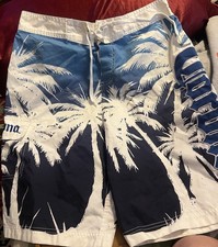 Corona Extra Mens Board Shorts Swim Trunks Sz L Blue Mesh Lining Beer Palms