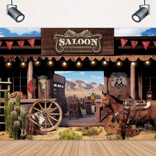 LIGHTINHOME Western Backdrop 7Wx5H Feet Vintage Wild West Saloon Bar Rustic Wood