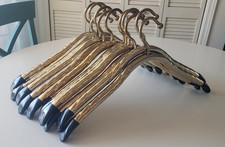 12 Vintage Gold Hangers Rubber Ends MCM Hollywood Regency Lee Rowan Style