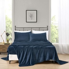 Chezmoi Collection Extra Soft Fleece Sheet Set Full, Microplush Non-Pilling Velv