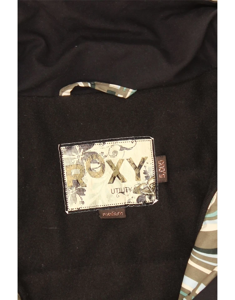 Chaqueta cortavientos ROXY para mujer UK 14 mediana caqui poliéster geométrico BR09 Foto 3 de 3