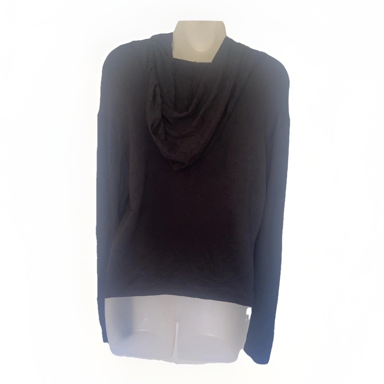 Dirtee Laundry XL Black Cropped Hoodie With Rose Appliqué