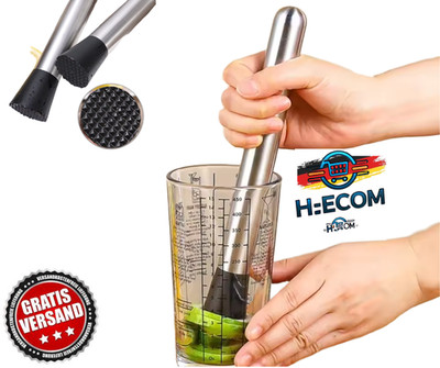 2X Edelstahl Cocktail Muddler & Ice Hammer Stößel Bar Werkzeug Set