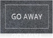 JJUUYOU Large Go Away Door Mat for 2' x 3' (Rectangular), A01-gray 